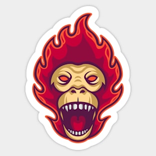 Fire Monkey Mascot Sticker